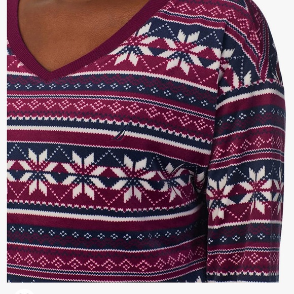 Nautica Women’s 2-pc Lightweight Fleece Pajama Sleepwear Set Pants w-Pockets XXL - Picture 5 of 7